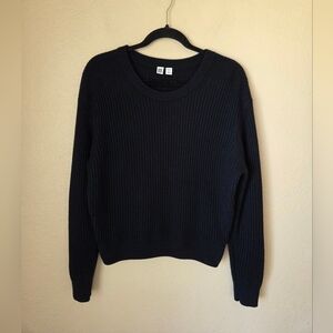 Uniqlo Crewneck Wool Blend Sweater Navy Blue Size Medium